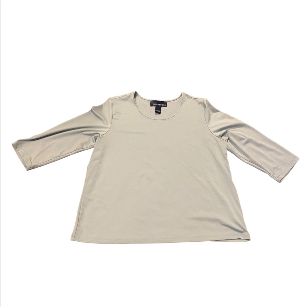 Susan Graver light blue crew neck top